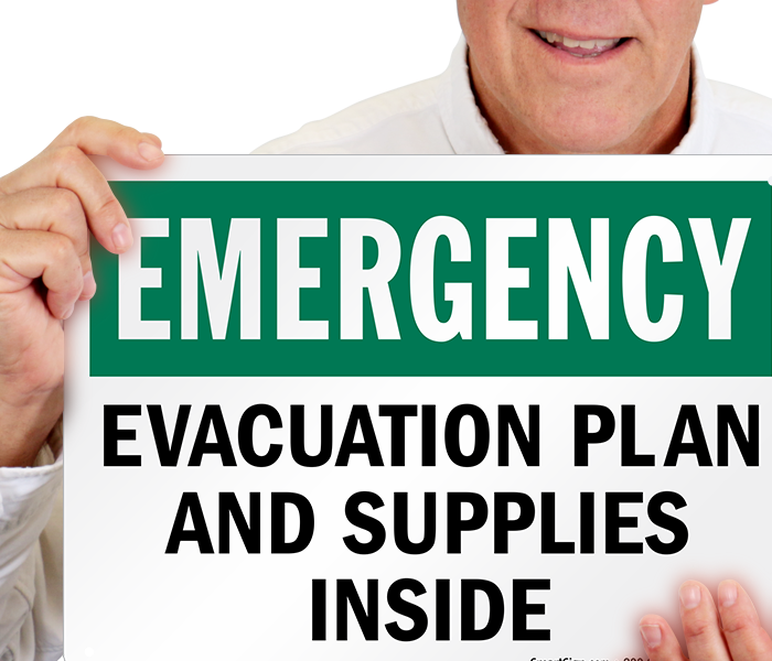 evacuation plan sign